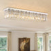 Rectangular Crystal Chandelier 10 Lights Chrome Fixture