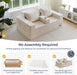 Beige Foldable Convertible Sleeper Sofa With CupHolders