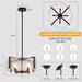 Black Drum Glass Chandelier With Crystal Ripple Shade