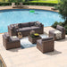 7 Piece Patio Furniture Set Wicker Rattan Patio Conversation Set