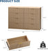 Fluted 8 Drawer Dresser for Bedroom, Wide Chest of Drawers for Closet and Bedroom Storage, Dresser Storage for Living Room