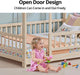 Queen Size Montessori Floor Bed Fence NaturalFinish