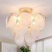 Golden Glass 4-Light Flush Mount Ceiling Chandelier