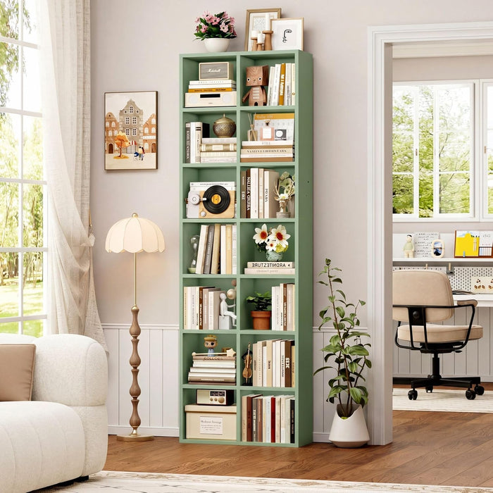 71 Inches Tall EmeraldGreen Adjustable Sturdy Bookshelf