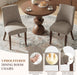 Upholstered Dining Chairs Set of 4, Mid Century Modern Kitchen Chairs with Back, Farmhouse Fabric Side Dining Room Chairs with Wood Legs for Dining Room Restaurant, Brown