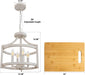 4-Light Farmhouse Chandelier, Distressed Hanging Pendant Lighting, Convertible Semi Flush Mount Ceiling Light Fixture Vintage White Metal Chandeliers for Dining Room Kitchen Foyer Entryway