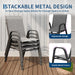 Patio Chairs Set of 4, Stackable Chairs with High Back for Backyard