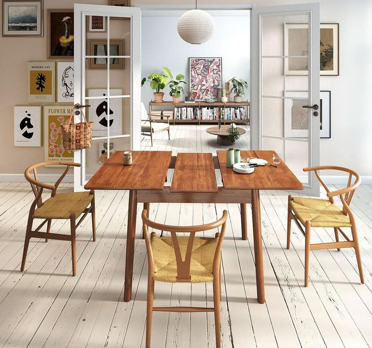 40"-52" Solid Wood Extendable Dining Tables for 2-6 Walnut