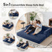 Five In One Transformable Upholstered Navy SofaBed