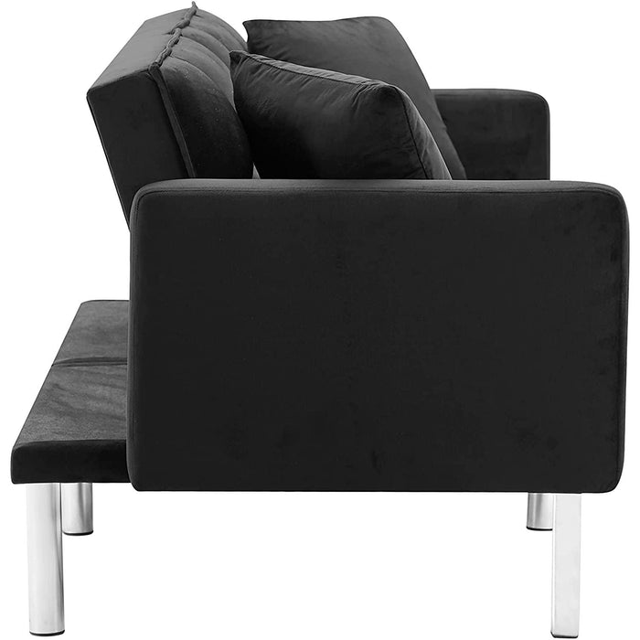 Adjustable Loveseat Sofa Bed with Metal Legs