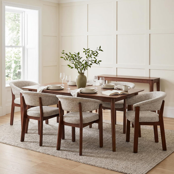 Fully Assembled Upholstered Dining Chair, Solid Red Oak Wood Kitchen Side Chair, No Assembly Required Modern Farmhouse Dining Room Accent Seating, Single Pack,Set of 1