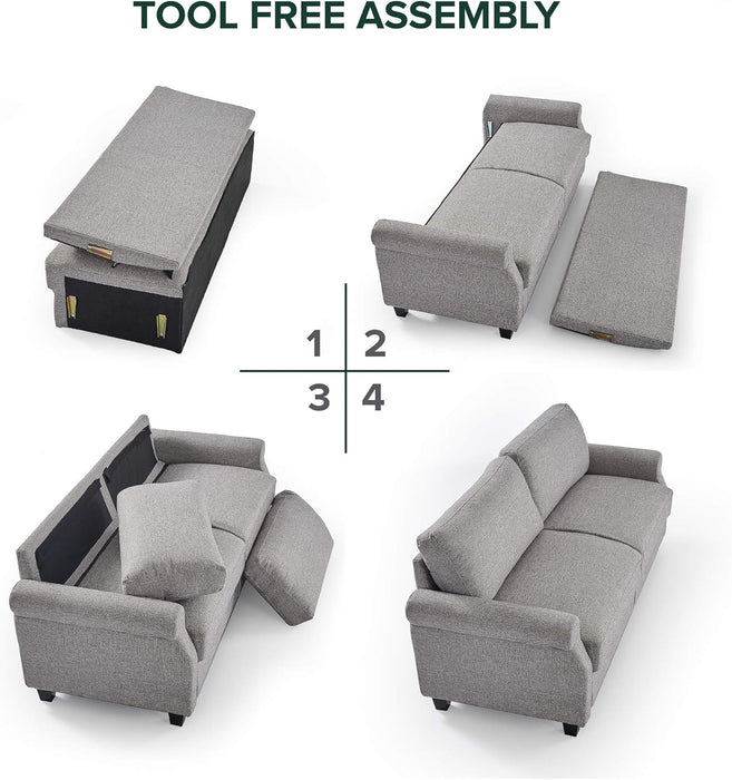 Soft Gray Sofa - Easy Assembly