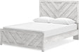 Signature Design by Ashley Cayboni Farmhouse Queen Panel Bed, Foundation or Box Spring Needed, Whitewash