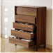 Walnut Dresser for Bedroom,45"Tall 5 Drawer Mid Century Modern Chest