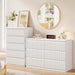 Fluted 5 Drawer Dresser, 43" Tall Dresser for Bedroom, Modern Fluted Chest of Drawers, Wood Drawer Organizer for Living Room, Bedroom, Entryway, Hallway (White)