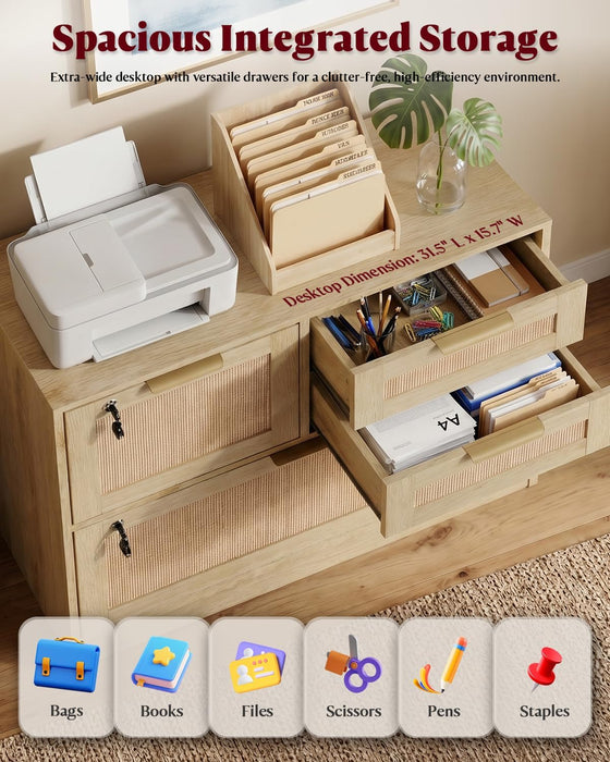 4 Drawer File Cabinet with Lock, Printer Stand Lateral