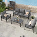 4-Piece Aluminum Patio Conversation Sets All-Weather Sectional Outdoor Furniture Set with Coffee Table & Cushions with Removable Covers for for Backyard, Garden and Poolside Easy Assembly(Gray)