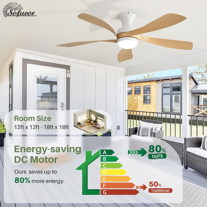 52 Inch Intelligent Ceiling Fan BluetoothEnabled Remote