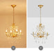 Crystal Candle Chandelier Pendant Flushmount Ceiling Light Modern Lighting Fixture for Bedroom Hallway Bar Kitchen Bathroom, H 14" X W 16", Gold, E12 Base