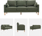 Darkgreen Linen Upholstered Mid Century Modern Sofa