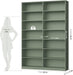 83.7" Tall Bookshelf and Bookcase,7-Tier Double Bookshelves Green