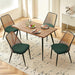 Modern Kitchen Dining Table Set for 4, 5 Pieces Wooden Breakfast Dining Table Set with 4 Upholsetered Boucle Dining Chairs Rattan Backrest,Metal Legs for Dining Room,Living Room