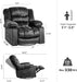 Grey Swivel Recliner with Massage & Heat