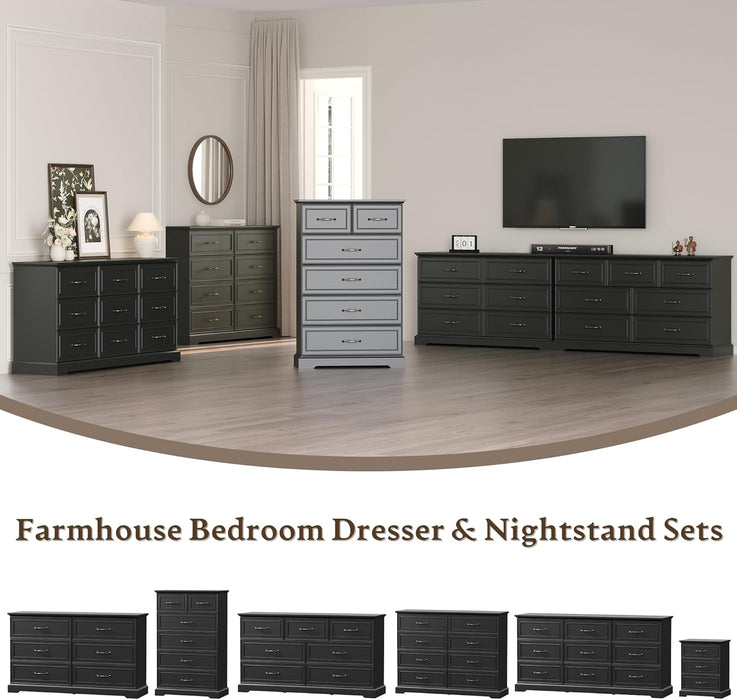 Farmhouse Elegantly Crafted Dresser Tall Six Drawers — ShipItFurniture Farmhouse Elegantly Crafted Dresser Tall Six Drawers — ShipItFurniture