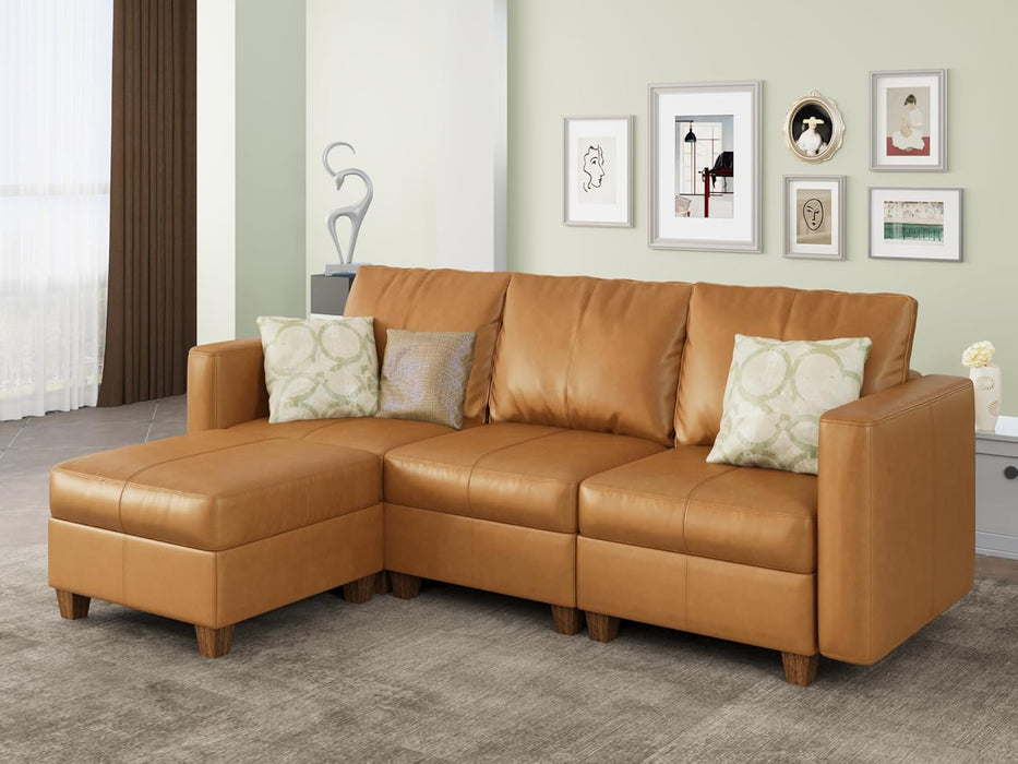 Brown Durable Modular Sectional Sofa With HiddenStorage