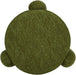 Hugo 20.5" round Fully Upholstered Ottoman, Moss Green Boucle