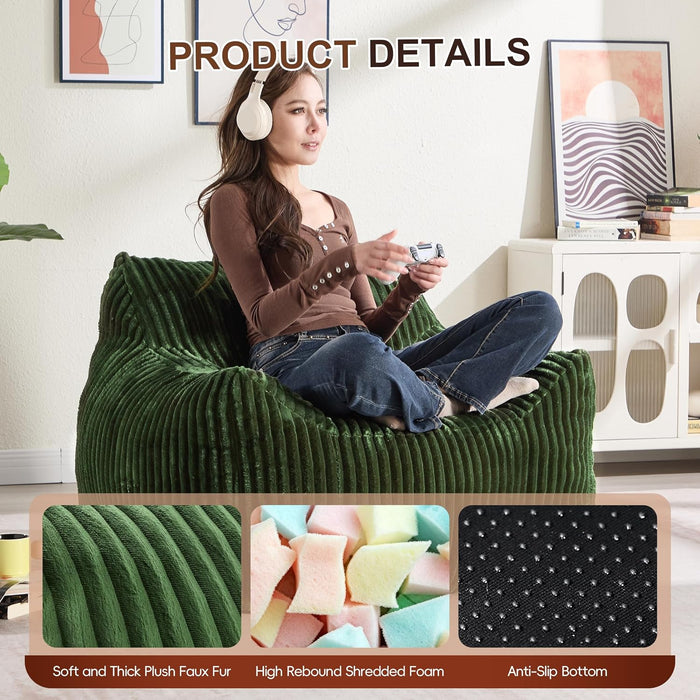 Giant Green HeavyDuty Orthopedic MemoryFoam BeanBagChair