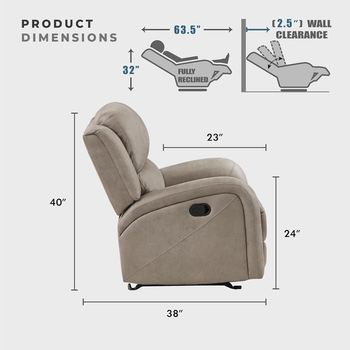 Recliner Couch, Wall Hugger Sofa Recliners, Home Theater Seating Dual Reclining Couch, Manual Recliner Couches for Living Room, Bedroom, Office, Apartment, 84.5'' Sofa Recliner, Brown