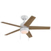 Mena 44 In. LED Indoor/Outdoor Matte White Ceiling Fan with Light Kit and Reversible Blades Included