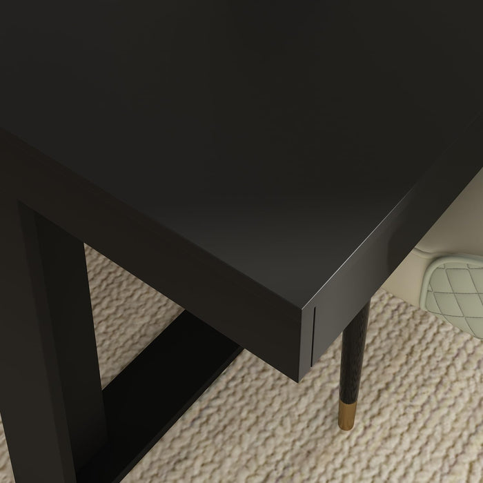 Dining Table for 8-10 People, 86.6-Inch Rectangular Wood Kitchen Table with Thicken Tabletop, Office Conference Room Table, Dining Room Living Room Table, Brown & Black