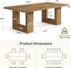 Farmhouse Dining Table, 63-Inch Rectangular Kitchen Table with Strong Geometric Frame for Kitchen & Dining & Living Room, Brown