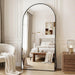 78"×38" Arched Full Length Floor Mirror, Standing Mirror with Aluminum Frame, Large Body Mirror of Free Standing/Wall Mount/Leaning for Bedroom, Living Room, Dressing Room, Black