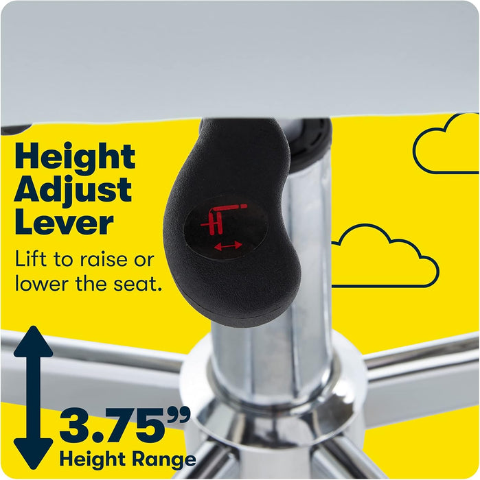 Essential Armless Deskchair, Small Task Chair with Wheels, Breathable Mesh Back, quality Foam Cushion Seat for Comfort, Functional, Lightweight and Versatile, Sky Blue