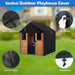 Outdoor Kids Playhouse Cover, 43" L X 47" W X 55" H Waterproof Cover for Backyard Wooden Playhouse, Heavy Duty Oxford Fabric All-Weather Protection with Zipper