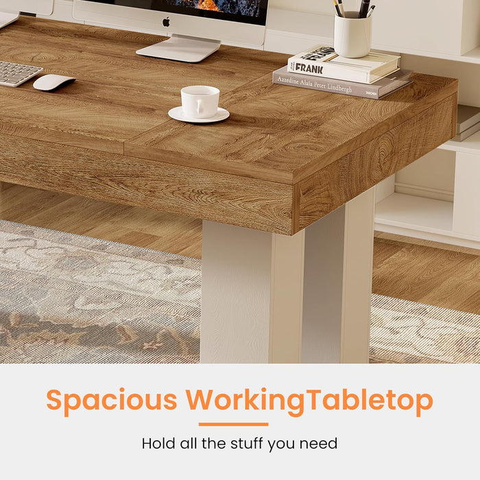 63 Inch Rectangular Executive Desk with Spacious Desktop