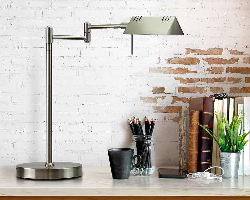 LED Pharmacy Table Lamp Brushed-Nickel Full-Range Dimming
