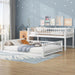 White TwinXLOverQueenSpaceSavingBunkBed WithRails Premium