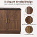66.5" Sideboard Buffet Cabinet with Storage, Modern Credenza with Faux Marble Top & Arched Doors, Large Wood Accent Cabinet for Living Room, Kitchen, Entryway