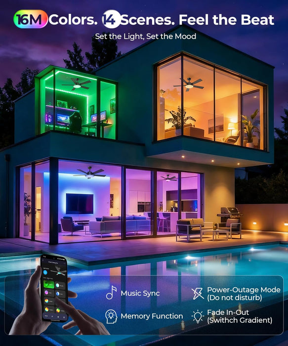 Smart Reversible Dc Motor Led Ceiling Fan