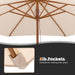 10FT Patio Umbrella, Outdoor Table Market Umbrella W/8 Wooden Ribs, 3 Adjustable Heights, Rope Pulley System, Detachable Pole, Wooden Patio Umbrella for Garden, Poolside, Backyard (Beige)