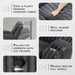 Manual Double Reclining Sofa, Corduroy Wall Hugger Manual 3 Seater Recliner Couch, Padded Armrests, Cup Holders for Living Room, Home Theater, Easy Assembly, Dark Gray