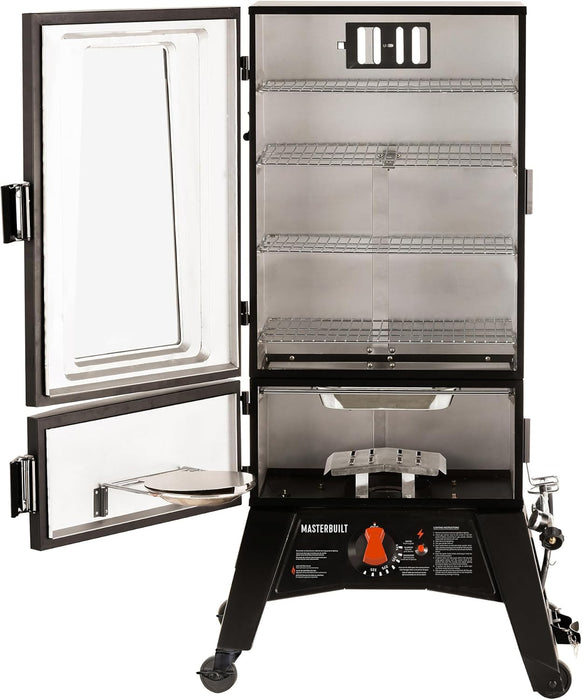 ® 40-Inch Thermotemp Propane Gas Vertical BBQ Smoker with Analog Temperature Control and 960 Cooking Square Inches in Black, Model MB20051316