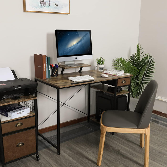 Adjustable Drafting Table with Storage Shelves and Drawer - ShipItFurniture
