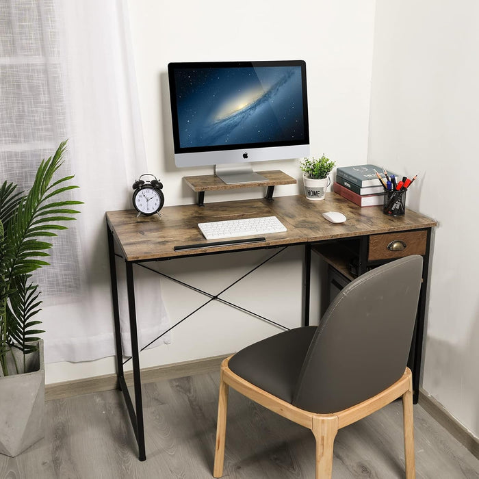 Adjustable Drafting Table with Storage Shelves and Drawer - ShipItFurniture