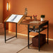Adjustable Drafting Table with Storage Shelves and Drawer - ShipItFurniture