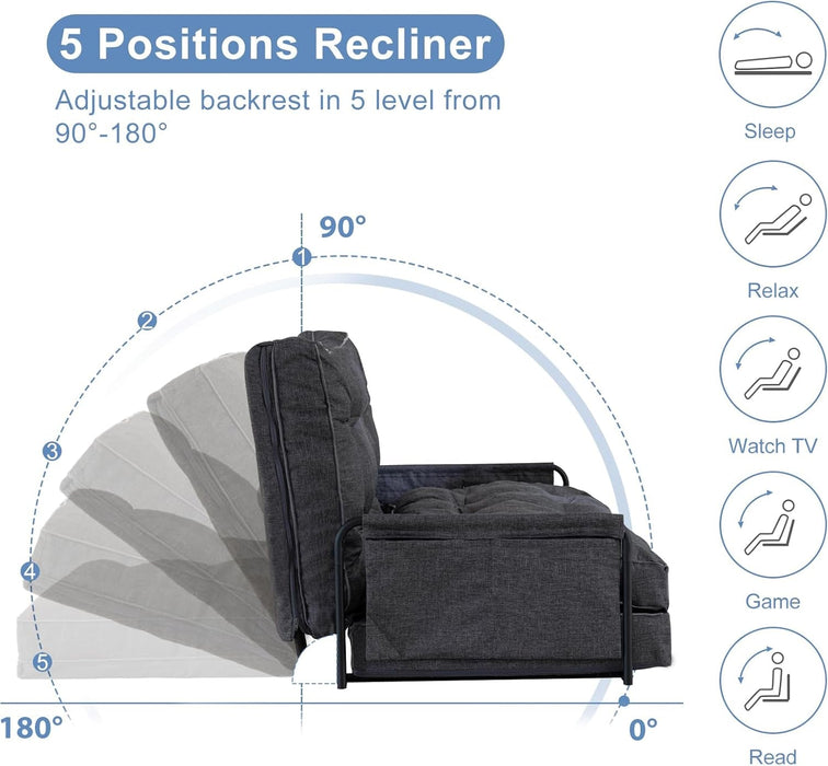 Adjustable Folding Floor Sofa Bed with Five Positions - ShipItFurniture